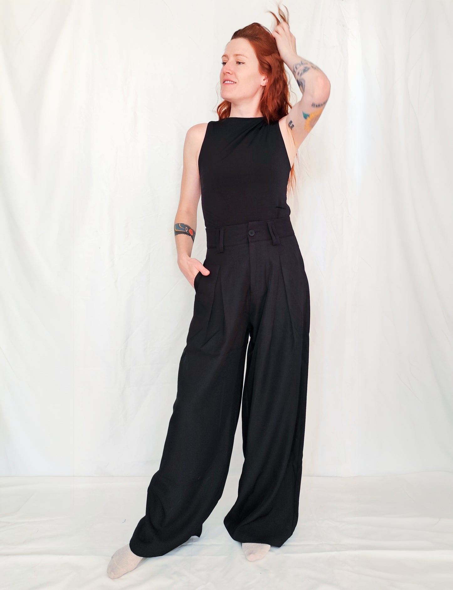 Pantalón Sastre+Body Halter blanco o negro